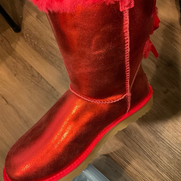 🆕UGG BAILEY BOW GLISTEN SIZE:10 NEW IN BOX COLOR RADISH SOLDOUT DEAD-STOCK - Picture 14 of 14